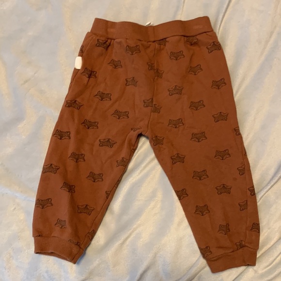 Rabbit + bear sweatshirt pants set sweatsuit rust brown fox print organic 24 mo - Picture 8 of 9